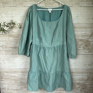 Ava & Viv Balloon 3/4 Sleeve A-line Tiered Dress Size X